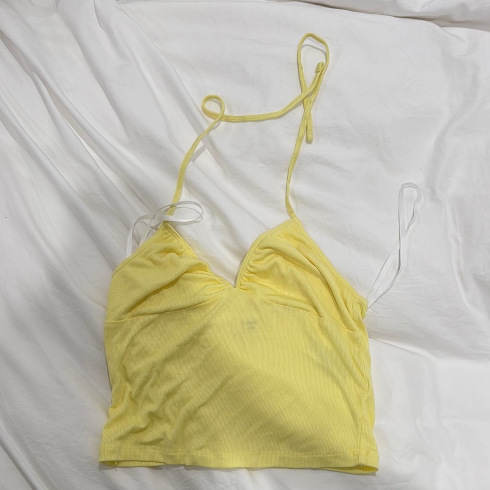 Yellow Halter Crop Top